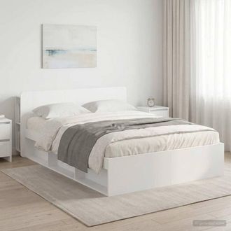 Berkfield Home Bed Frame with Storage White 160 x 200 cm Engineered Wood
