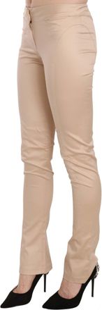 Just Cavalli Womens Low Waist Skinny Trousers Cream Cotton Elastane