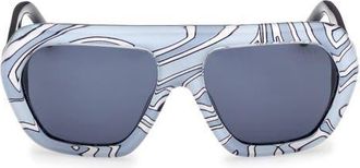 Emilio Pucci 58mm Square Sunglasses in Blue Labrinto Print at Nordstrom