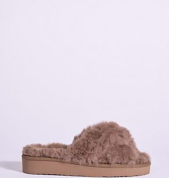 Minnetonka Teddy Crossband Slide Slippers