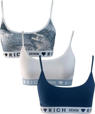 John Richmond Tripack Bandeau Denim BHs - Dames - BHs - Veelkleurig - S - Denim - Ondergoed