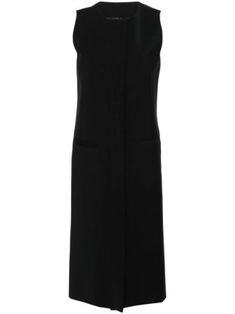Alberta Ferretti Black Gilet Sleeveless Long Wool Gilet