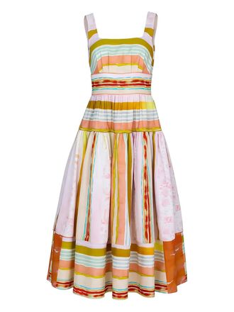 Hunter Bell striped Mara midi dress - women - Cotton - 2 - Pink