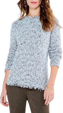 Nic+Zoe Fringe Mix Sweater In Brown Multi