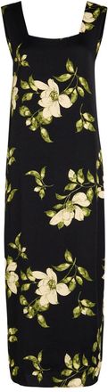 Reformation Vea Floral-print Crepe Midi Dress - Black - 10 (UK14 / L)