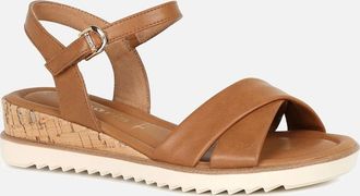 Tamaris Tamaris Womens Carnation Womens Low Wedge Sandals - Brown - Size: 7