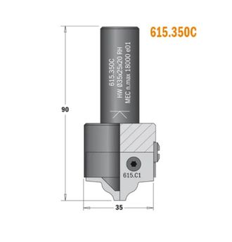 CMT 615.350c Cuerpo Fresa (c) S=20x50 D=35x25x90 Dx