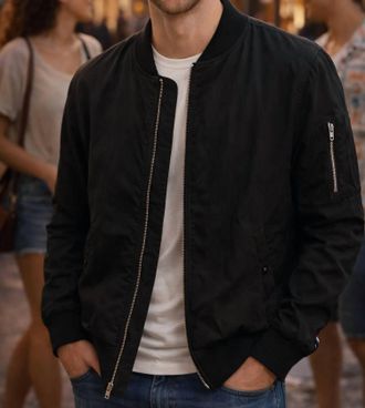 Sol Angeles Keith Bomber Jacket In Black