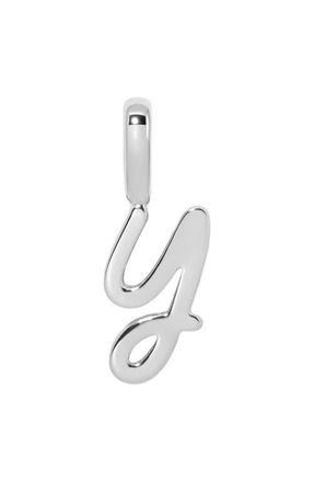 Made by Mary Script Initial Charm Silver in Silver Initial Y at Nordstrom