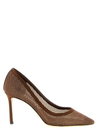 Jimmy Choo London Brown Tencel High Heel Womens Pumps