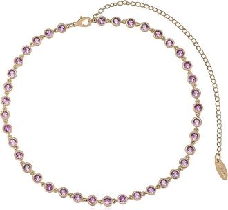 Ettika Cubic Zirconia Bezel Necklace in Pink at Nordstrom