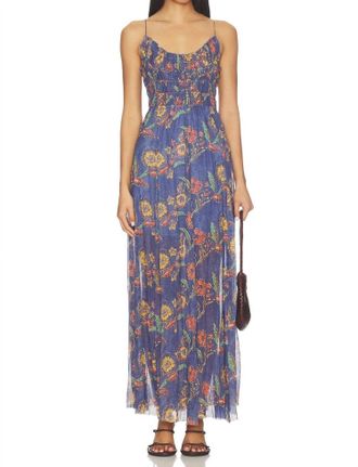 Free People One Ciella Maxi Dress In Blue Multi