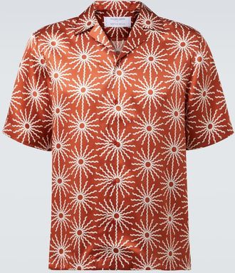 Frescobol Carioca Camicia bowling Roberto in seta con stampa