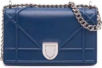 Dior Pre-owned Womens Diorama Shoulder Bag Quilted - Dark Blue Leather - One Size