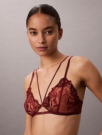 Calvin Klein Sujetador De Tri&aacute;ngulo Sin Forro CK Black Lace Floral