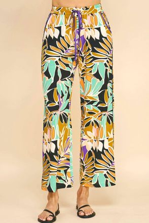 Pinch Design Cropped Print Woven Pants In Black