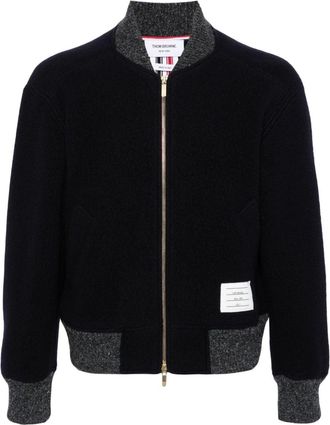 Thom Browne zip-up wool bomber jacket - men - Wool - 5 - Blue