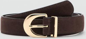 Mango Cintura fibbia ovale cioccolato - Donna - XL - MANGO