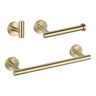 OEM Juego De Accesorios De Ba&ntilde;o En Tono Dorado, 3 Piezas En Acero Inoxidable, Estilo Contempor&aacute;neo, Incluye Toallero Yyv