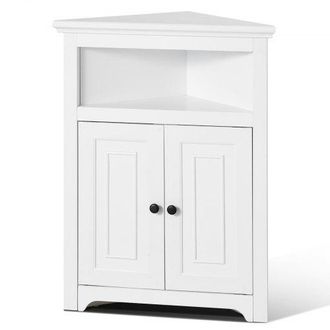 OEM Armario De Almacenamiento De Esquina De 645 X 325 X 845 Mm, Armario De Almacenamiento Peque&ntilde;o De 3 Niveles Con 2 Puertas De Madera Y Estantes Ajustabl