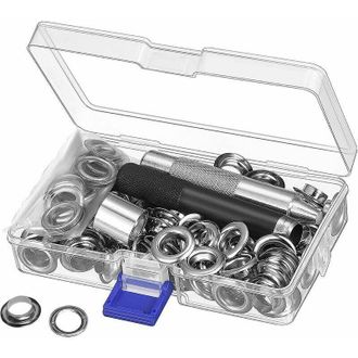 OEM Kit De Herramientas Para Ojales De 12 Mm, Juego De 100 Ojales Met&aacute;licos Para Reparaci&oacute;n De Lonas Y Tiendas De Campa&ntilde;a, Color Plata (1/2 Pulgada) - Cre
