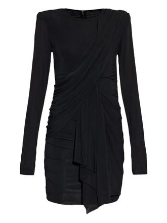 Isabel Marant draped shoulder-padded dress - Black