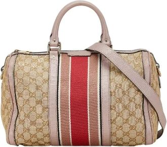 Gucci Pre-owned Handbags, female, Beige, Size: ONE SIZE Pre-owned Canvas crossbody-bags