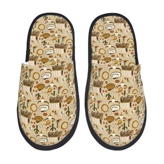 Generic Wild West Cowboy Unisex House Slippers Fuzzy Shoes Lightweight Slippers For Bedroom Outdoor Winter M
