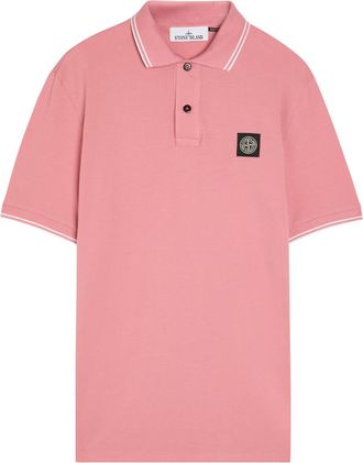 Stone Island Piqu&eacute; Cotton Polo Shirt - Pink - XL
