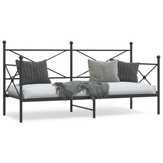 Berkfield Home Day Bed without Mattress Black 90x200 cm Steel