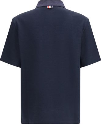 Thom Browne RWB Striped Chest Pocket Polo - Navy