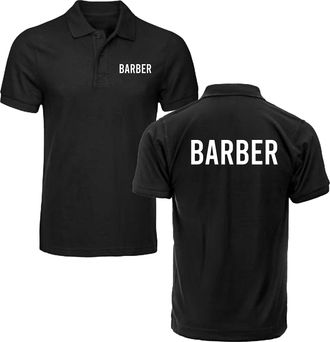 Generic Barber Print Polo Shirt Beauticians Makeup Artists Hairstylist Hairdresser Workwear Adult Unisex Polo Top (Black, 2XL, xx_l)