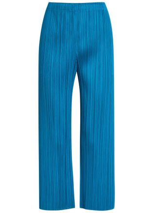 Pleats Please Issey Miyake Pleated Wide-leg Trousers - Blue - 3