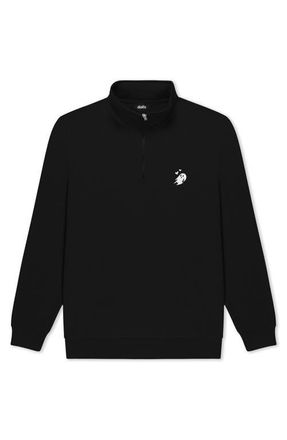 Dalix Womens Heartly Ghost Quarter Zip Pullover in Black at Nordstrom, Size Xx-Large