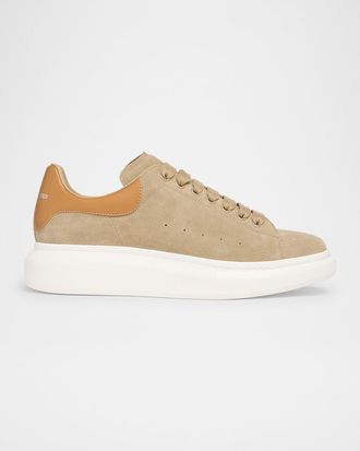 Alexander McQueen Mens Oversized Suede Low-Top Sneakers
