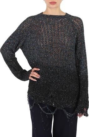Maison Margiela Ladies Sequinned Distressed Jumper