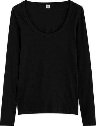 Toteme Ribbed Stretch-cotton top - Black - Xxs (UK4 /xxs)