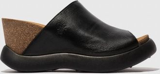FLY London Womens Gino Sandal In Mousse Black