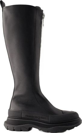 Alexander McQueen Womens Tread Slick Boot Black Leather