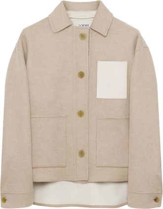 Loewe Giacca Workwear in lana e cashmere - - Jackets - Donna - Beige - 3XS