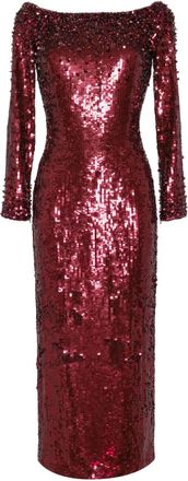 Jenny Packham Ballroom Blitz sequin-embellished dress - women - Polyester - 12 - Red