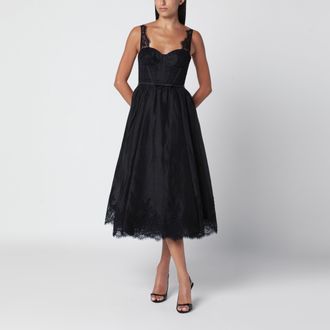 Zimmermann Abito midi Valiant nero in seta e lino