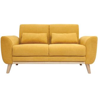 Miliboo Miliboo - Sof&aacute; N&oacute;rdico 2 Plazas Terciopelo Amarillo Mostaza Ektor