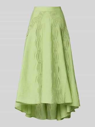 Copenhagen Muse Regular Fit Midirock mit Lochmuster Modell Cole in Hellgelb, Gr&ouml;&szlig;e XL