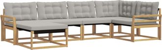 vidaXL Conjunto De Sof&aacute;s De Exterior 6 Uds. Blanco Y Gris Claro Vidaxl