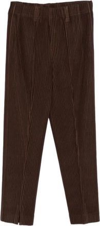 Issey Miyake Tailored Pleats 1 Pantalon - Heren - Broeken - Bruin - Maat: S Zijde