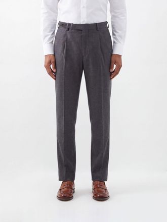 Pantaloni Torino Pantaloni sartoriali slim fit in cotone e lana vergine con pince