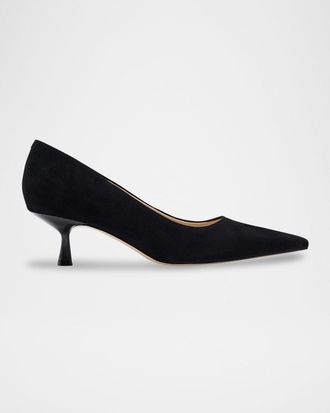 Marc Fisher Calynna Suede Kitten-Heel Pumps