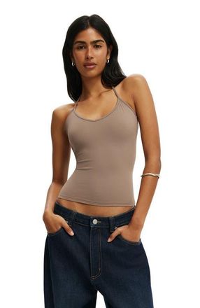 Cotton On Womens Hold Me Tie Halter in Washed Mocha at Nordstrom, Size X-Small