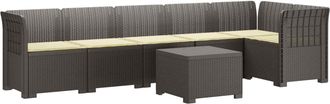 vidaXL Sof&aacute; De Jard&iacute;n Para 6 Personas Con Cojines Estilo Rattan Pp Vidaxl